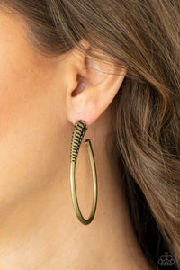 Fully Loaded - Brass Earrings - Paparazzi Accessories