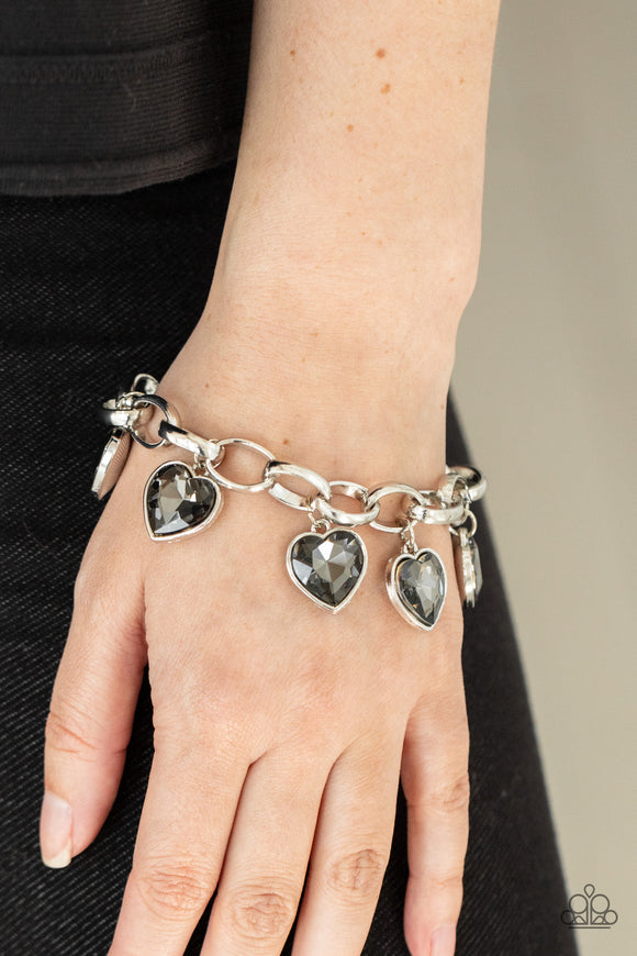 Candy Heart Charmer - Silver Bracelet - Paparazzi Accessories