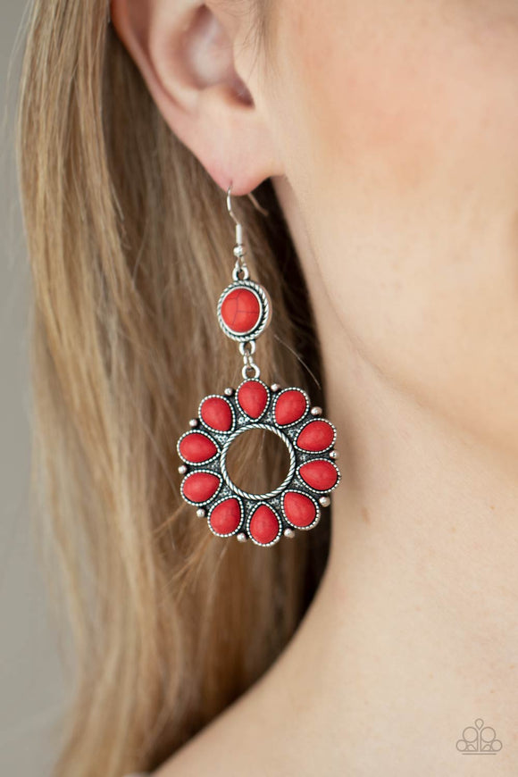 Back At The Ranch - Red Earrings - Paparazzi Accessories