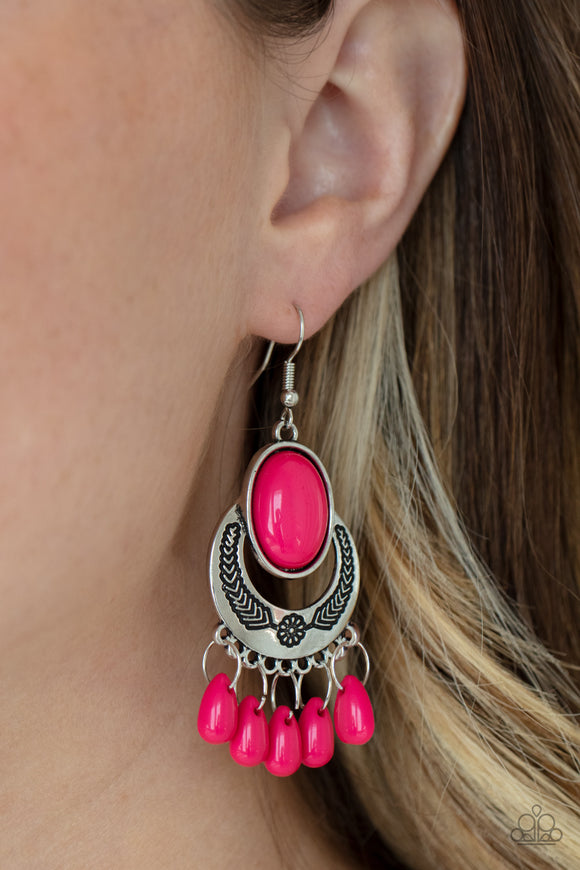 Prairie Flirt - Pink Earrings - Paparazzi Accessories