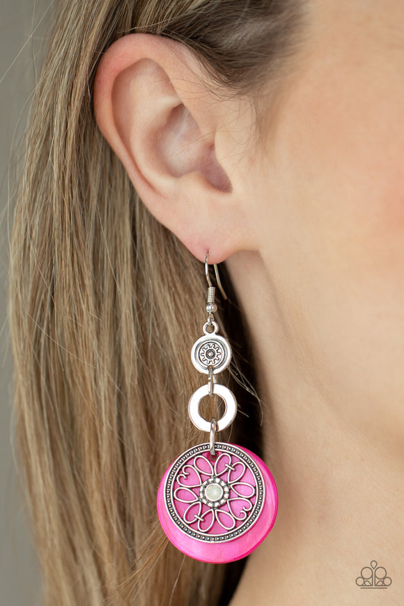 Royal Marina - Pink Earrings - Paparazzi Accessories