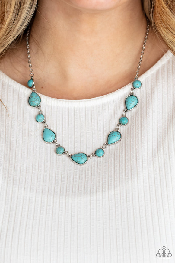 Heavenly Teardrops - Blue Necklace - Paparazzi Accessories