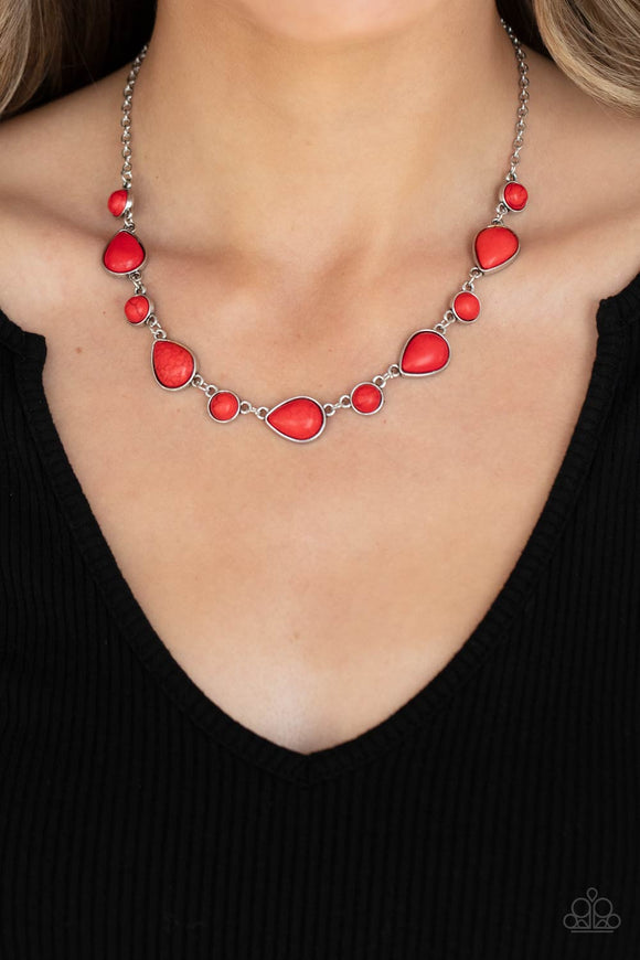Heavenly Teardrops - Red Necklace - Paparazzi Accessories