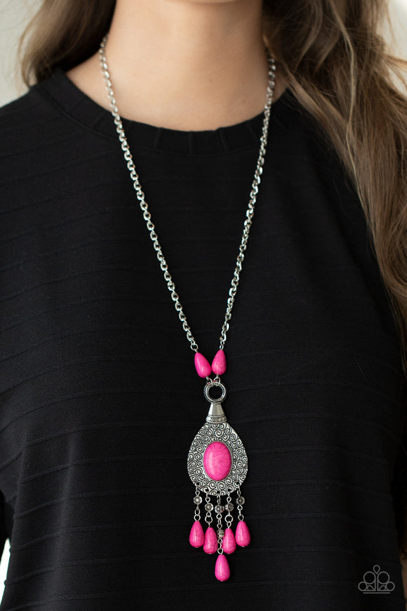 Cowgirl Couture - Pink Necklace - Paparazzi Accessories