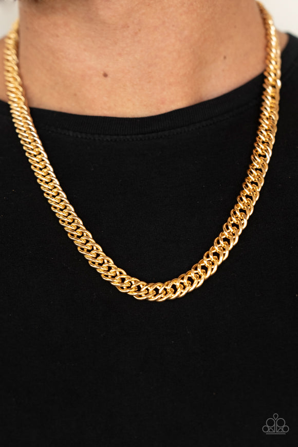 Winners Circle - Gold Mens Necklace - Paparazzi Accessories