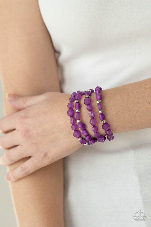 Nice GLOWING! - Purple Bracelet - Paparazzi Accessories