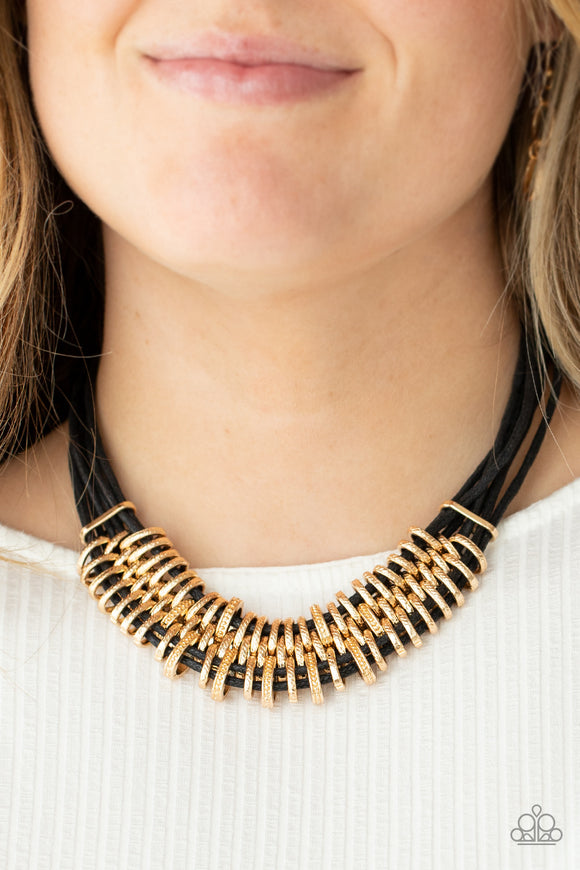 Lock, Stock, and SPARKLE - Gold Necklace - Paparazzi Accessories