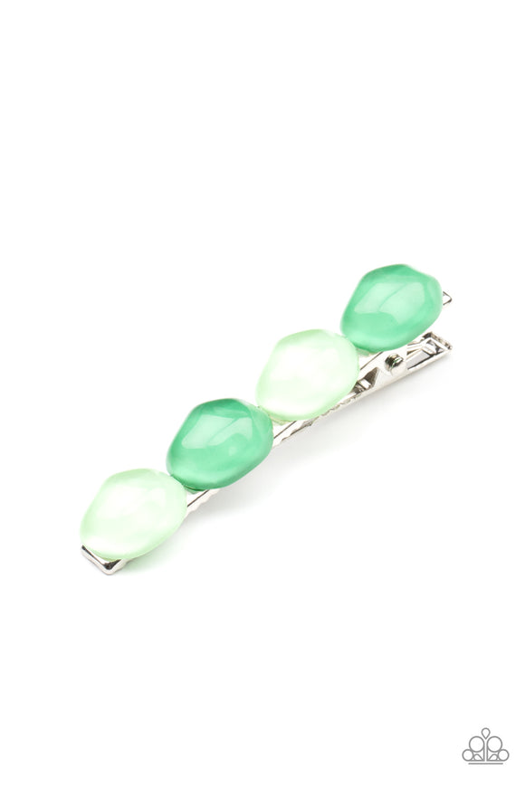 Bubbly Reflections - Green Hair Clip - Paparazzi Accessories
