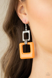 Twice As Nice - Orange Earrings - Paparazzi Accessories