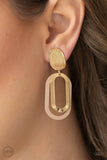 Melrose Mystery - Brown Clip-On Earrings - Paparazzi Accessories