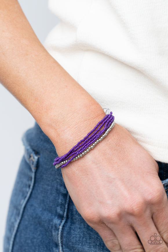 All Beaded Up - Purple Bracelet - Paparazzi Accessories