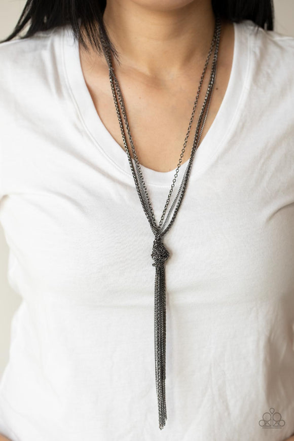 KNOT All There - Black Necklace - Paparazzi Accessories