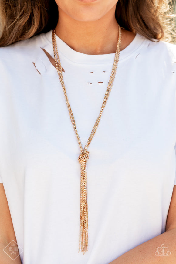 KNOT All There - Gold Necklace - Paparazzi Accessories