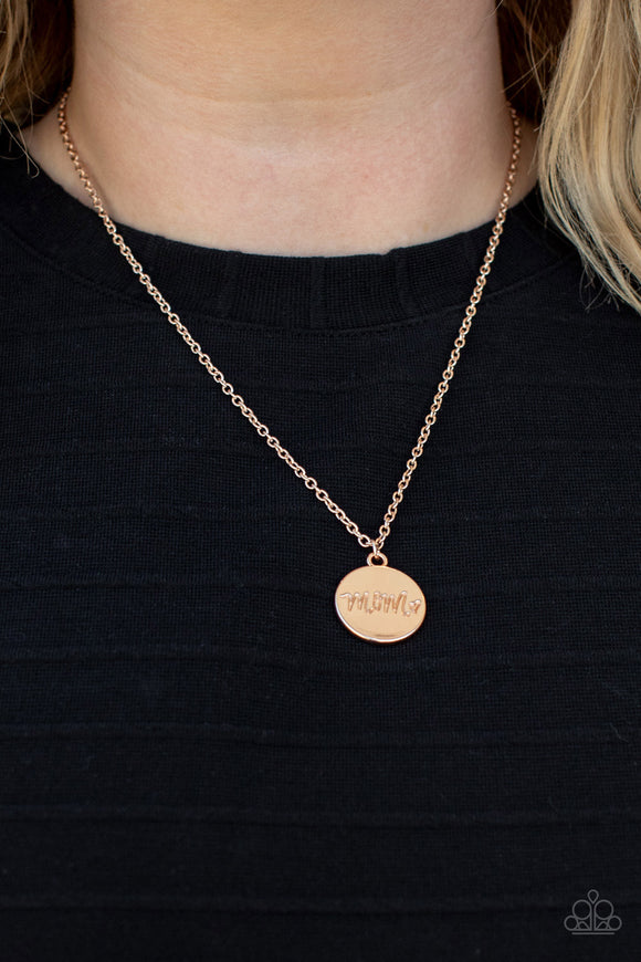 The Cool Mom - Rose Gold Necklace - Paparazzi Accessories