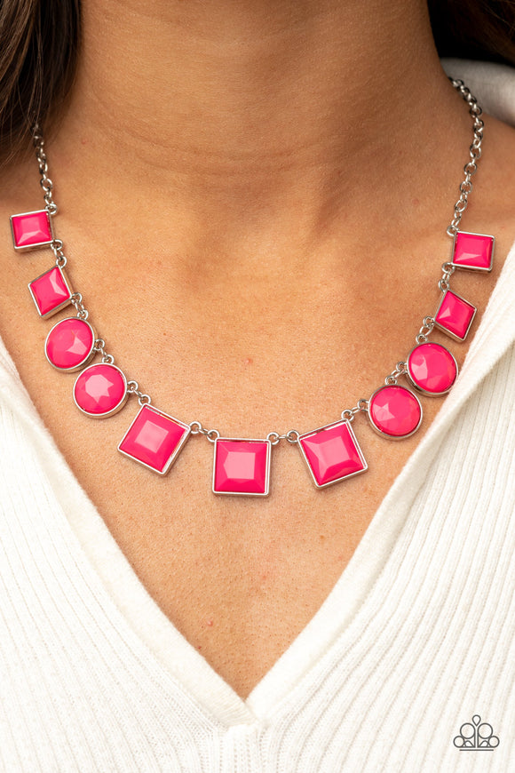 Tic Tac TREND - Pink Necklace - Paparazzi Accessories