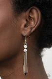 Sparkle Stream - White Earrings - Paparazzi Accessories