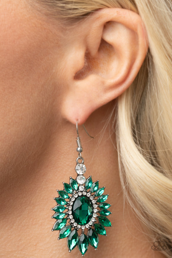 Big Time Twinkle - Green Earrings - Paparazzi Accessories