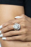 Elegantly Cosmopolitan - White Ring - Paparazzi Accessories
