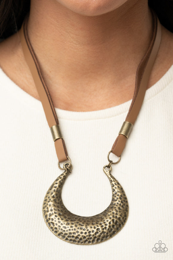 Majorly Moonstruck - Brass Necklace - Paparazzi Accessories