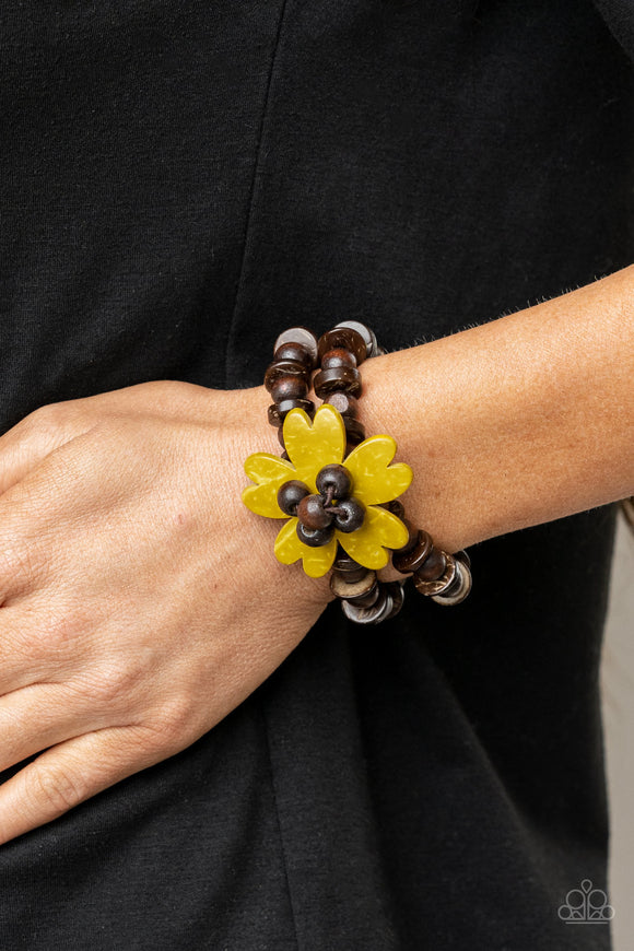 Tropical Flavor - Yellow Bracelet - Paparazzi Accessories