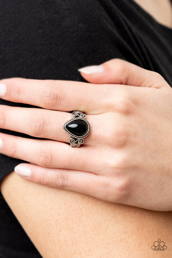Dreamy Droplets - Black Ring - Paparazzi Accessories