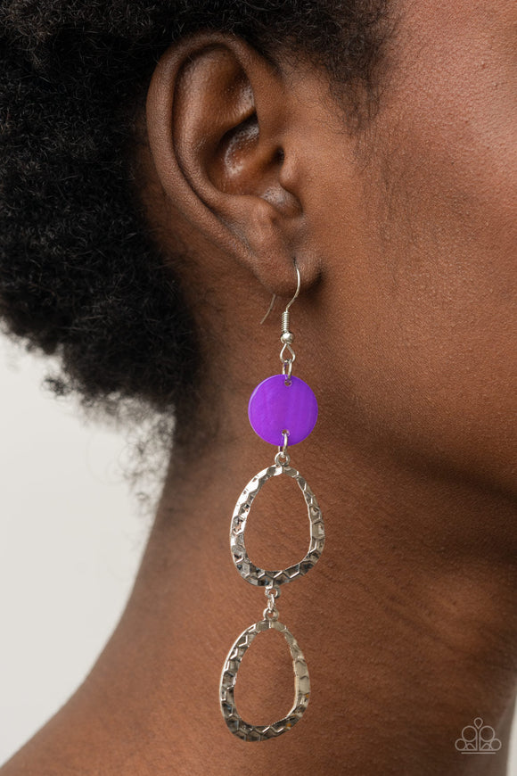 Surfside Shimmer - Purple Earrings - Paparazzi Accessories