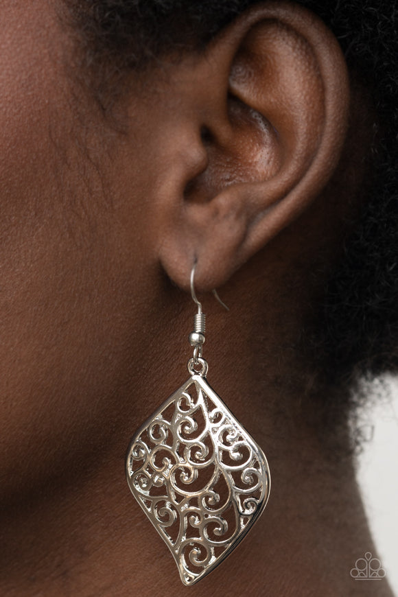 Your Vine Or Mine - Silver Earrings - Paparazzi Accessories