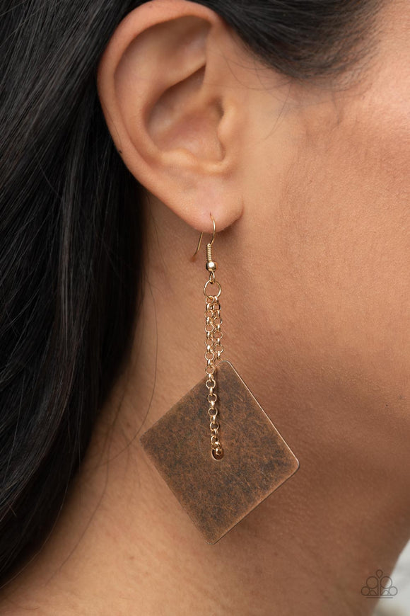 Block Party Posh - Copper Earrings - Paparazzi Accessories