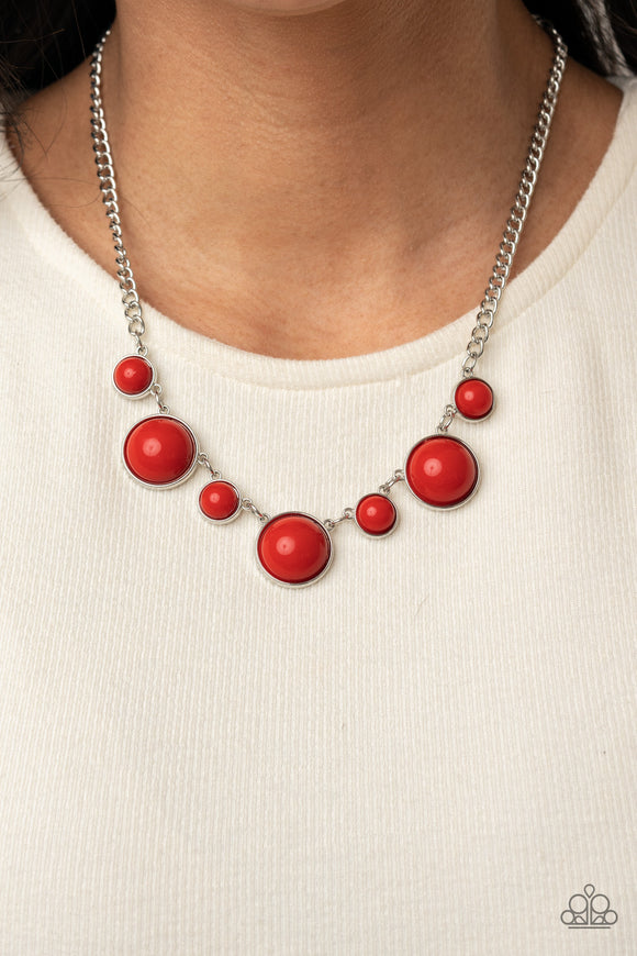 Prismatically POP-tastic - Red Necklace - Paparazzi Accessories