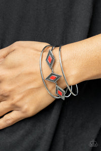 Desert Diamondback - Red Bracelet - Paparazzi Accessories