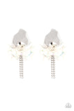 harmonically-holographic-white-post earrings-paparazzi-accessories