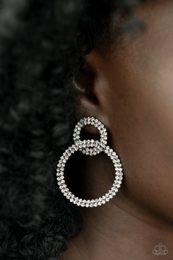 Intensely Icy - Black Post Earrings - Paparazzi Accessories