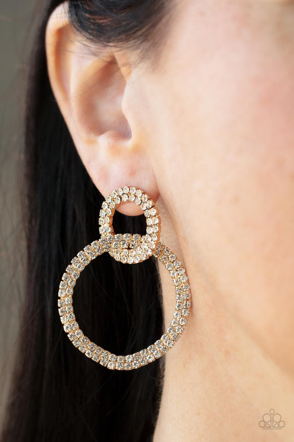 Intensely Icy - Gold Post Earrings - Paparazzi Accessories