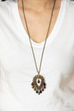 Teasable Teardrops - Brass Necklace - Paparazzi Accessories