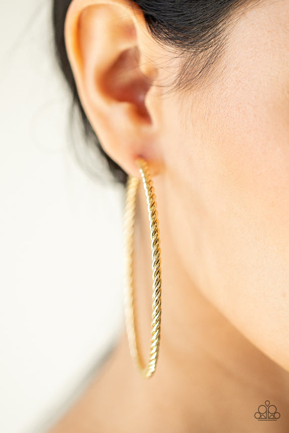 Resist The Twist - Gold Earrings - Paparazzi Accessories