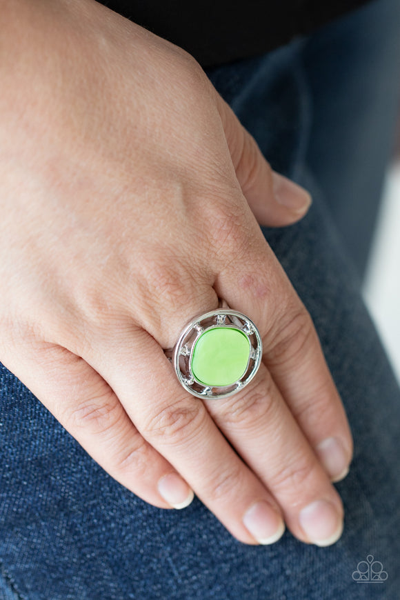 Encompassing Pearlescence - Green Ring - Paparazzi Accessories