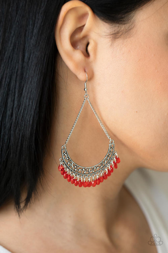 Orchard Odyssey - Red Earrings - Paparazzi Accessories