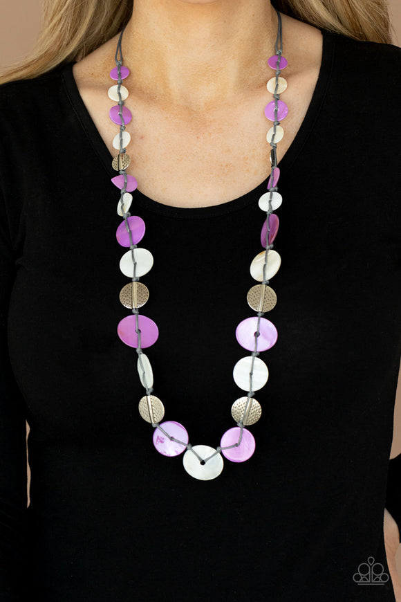 Seashore Spa - Purple Necklace - Paparazzi Accessories