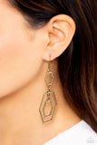 Geometric Maven - Brass Earrings - Paparazzi Accessories