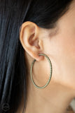 Subtly Sassy - Brass Clip-On Earrings - Paparazzi Accessories