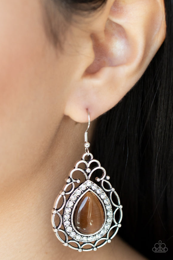 Endlessly Enchanting - Brown Earrings - Paparazzi Accessories