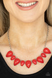 Pampered Poolside - Red Necklace - Paparazzi Accessories