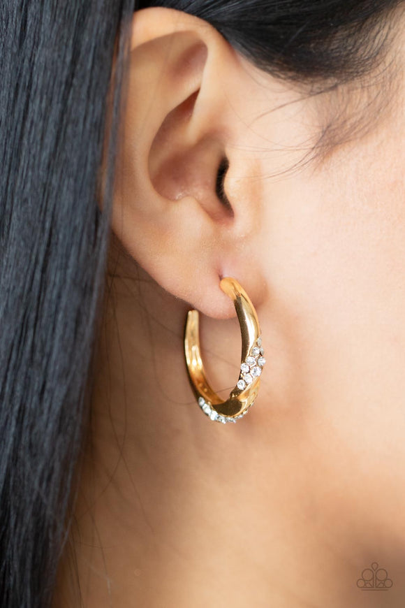 Subliminal Shimmer - Gold Earrings - Paparazzi Accessories
