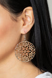 MANDALA Effect - Orange Earrings - Paparazzi Accessories