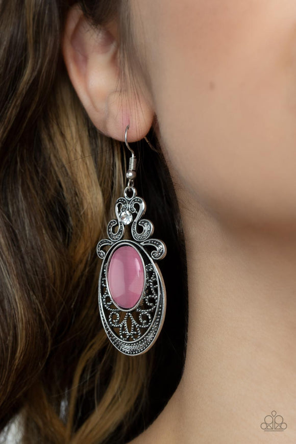 Garden Gondola Ride - Pink Earrings - Paparazzi Accessories