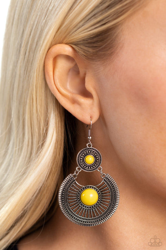 A Wild Bunch - Yellow Earrings - Paparazzi Accessories