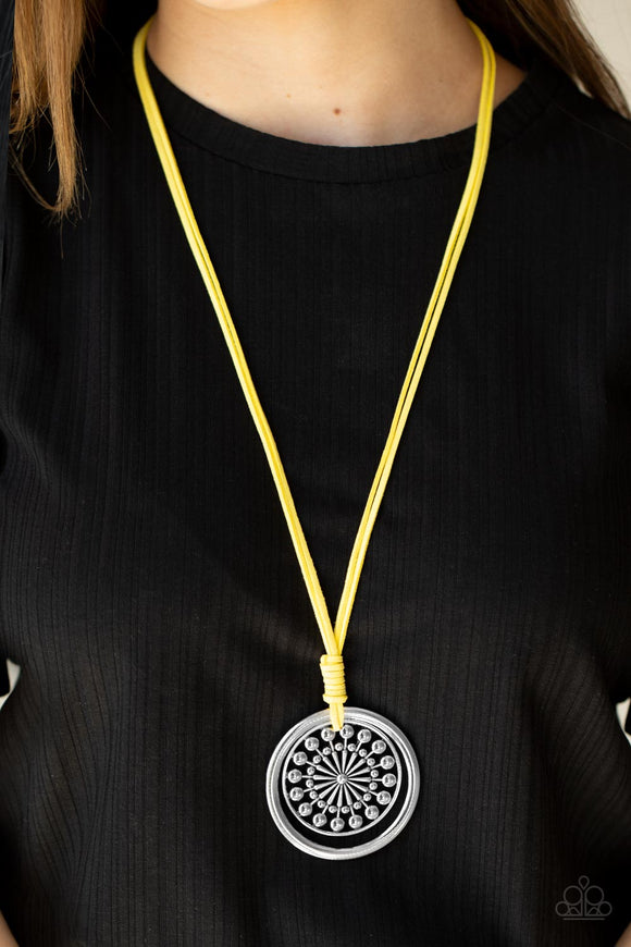 One MANDALA Show - Yellow Necklace - Paparazzi Accessories