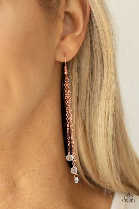 Divine Droplets - Copper Earrings - Paparazzi Accessories