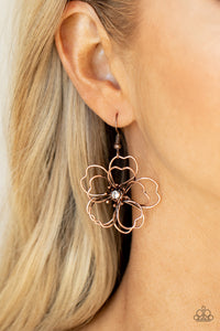 Petal Power - Copper Earrings - Paparazzi Accessories