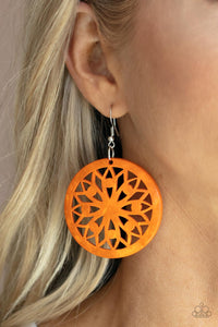 Ocean Canopy - Orange Earrings - Paparazzi Accessories